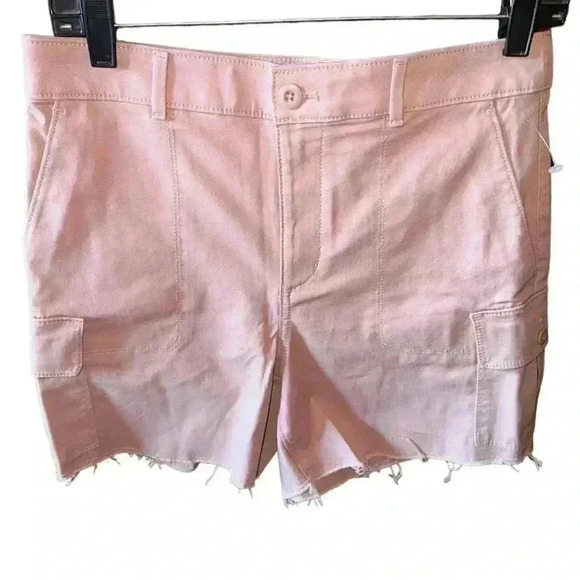 Loft size 2,  30” high waist cargo shorts in a‎ salmon pink. NWOT. - Picture 1 of 9